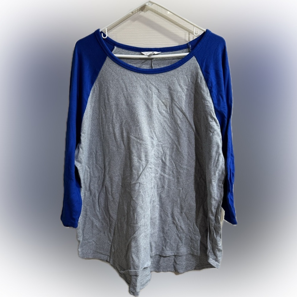 Terra & Sky Blue and Gray Top
